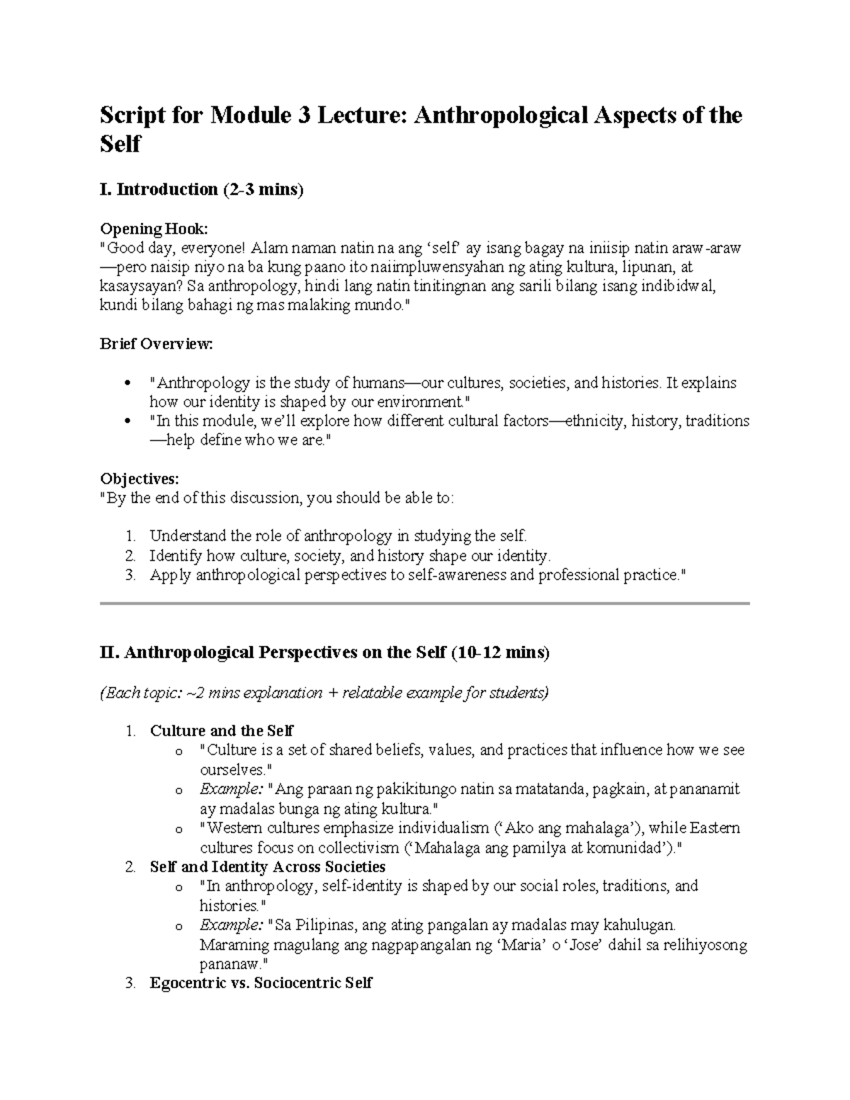 Script for Module 3 and 4 Lecture (UTS) - Script for Module 3 Lecture ...