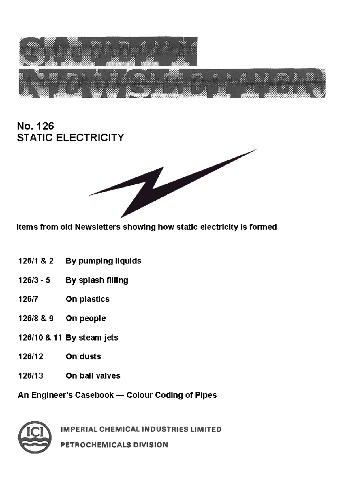 Ici126 - Static Electricity Hazards in Tank Operations - Studocu