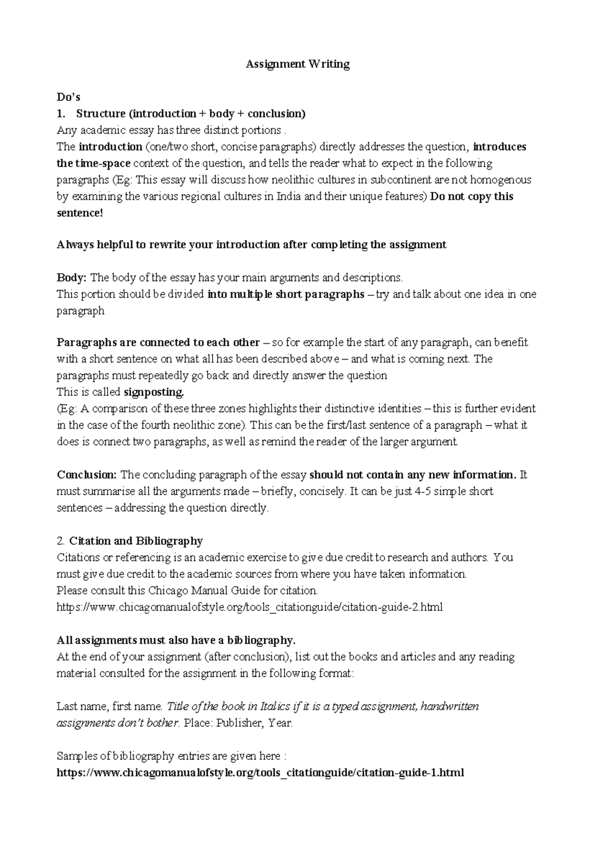 Assignment Writing - Assignment Writing Do’s Structure (introduction ...
