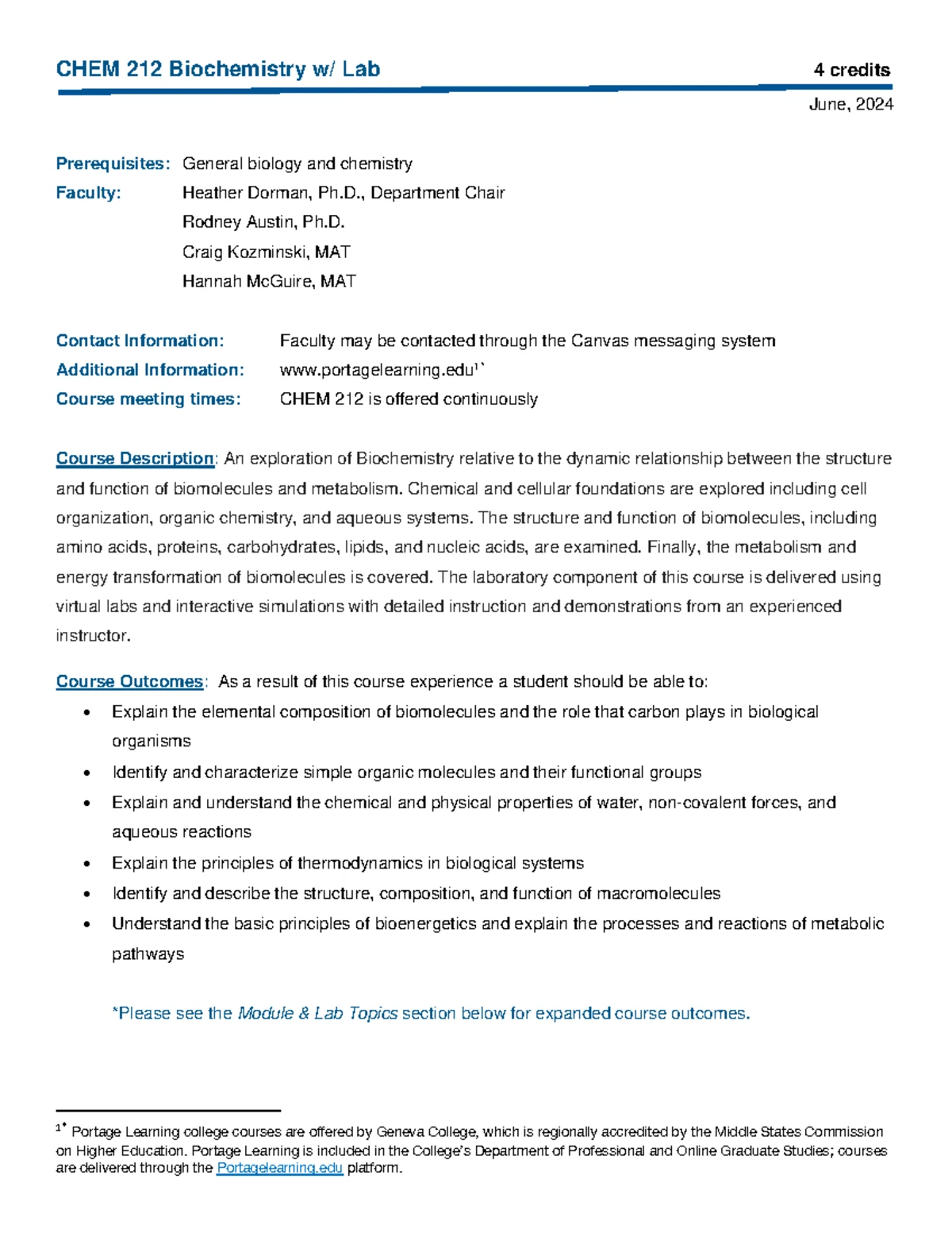 CHEM 210 Biochemistry Course Overview and Key Information - Studocu