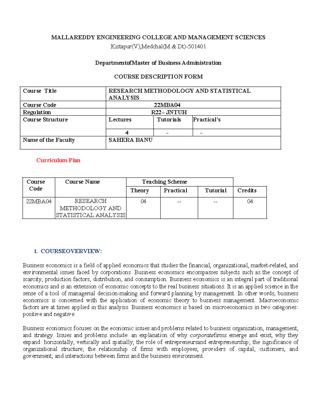 22MBA RMSA Lesson Plan Overview and Curriculum Outline - Studocu