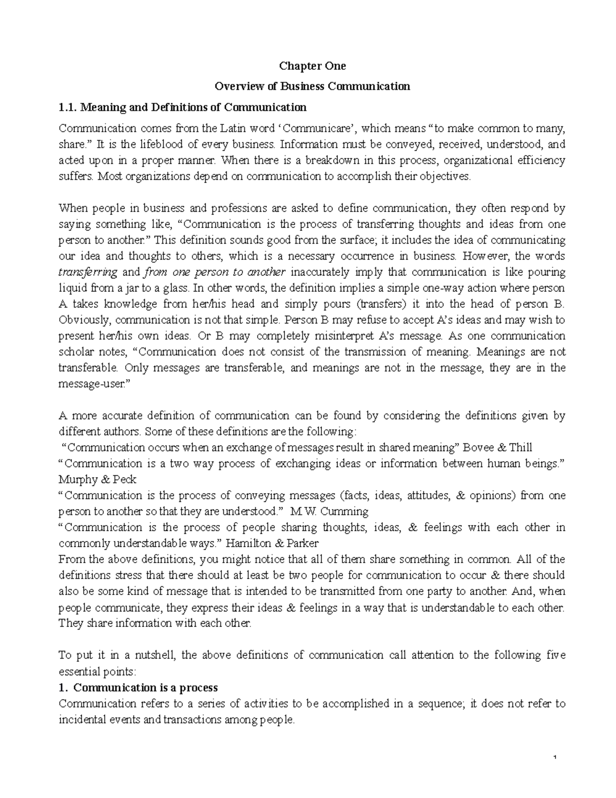 Business Communication Overview: Chapters 1 to 6 (SMU) - Studocu