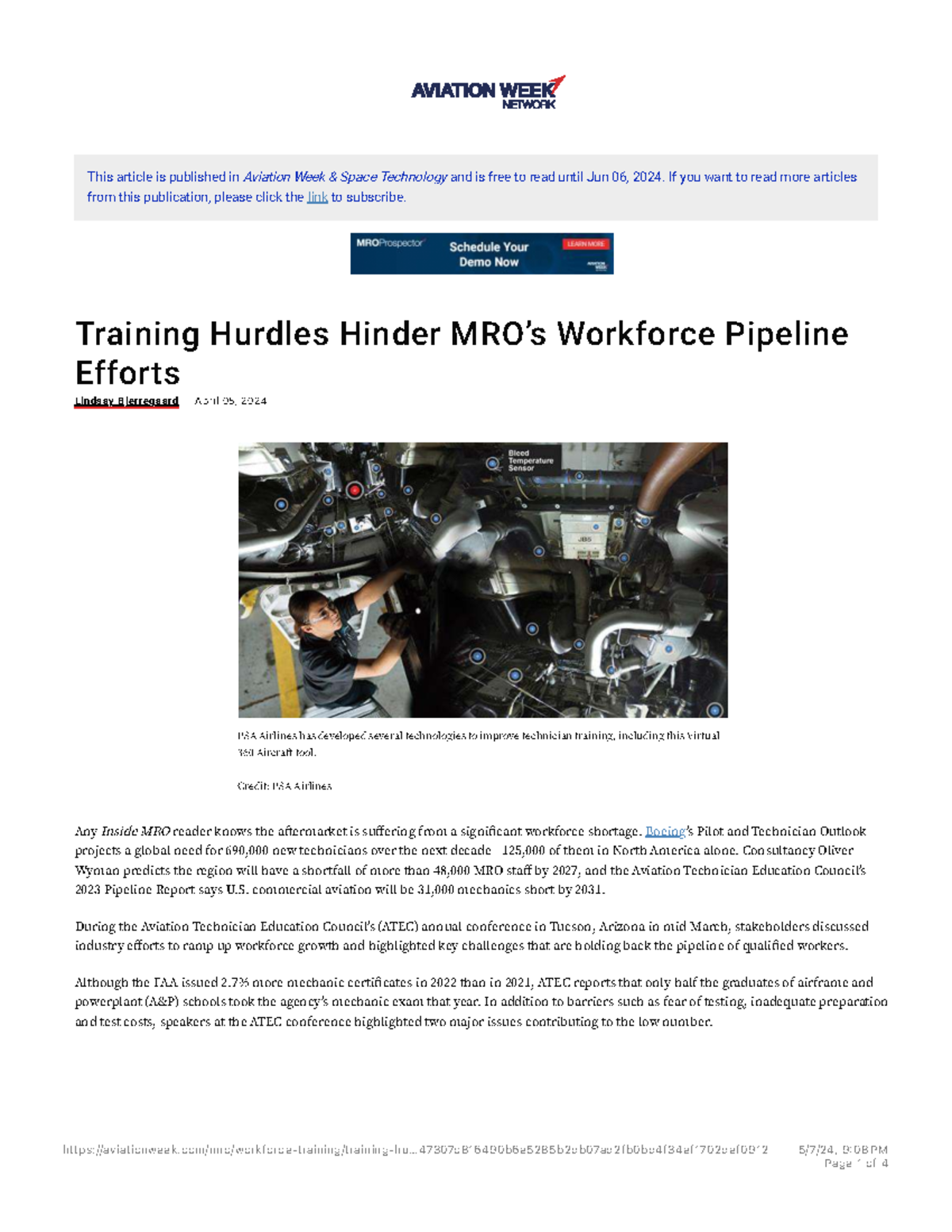 Training Hurdles Impacting MRO Workforce Pipeline Efforts - Studocu