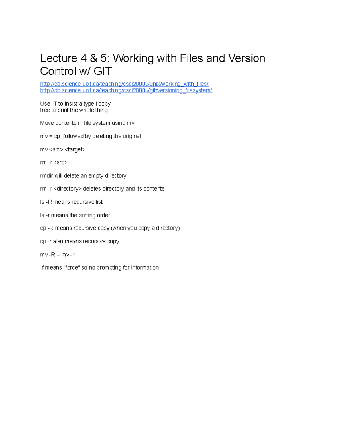 Lecture 4 & 5 - Working with Files and Version Control with GIT ...