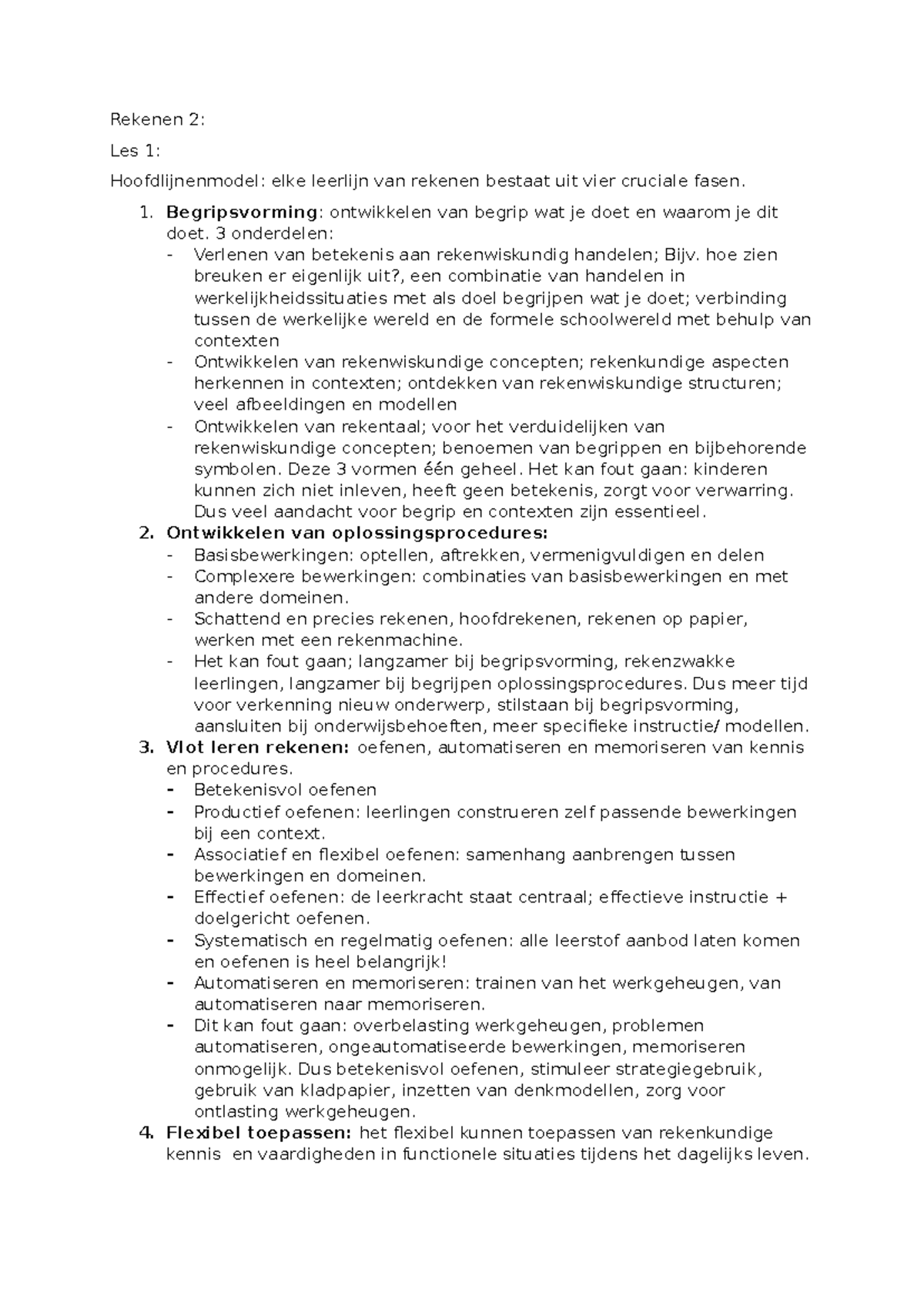 Rekenen 2: Les 1 - Cruciale Fasen in Rekenonderwijs en Begripsvorming ...