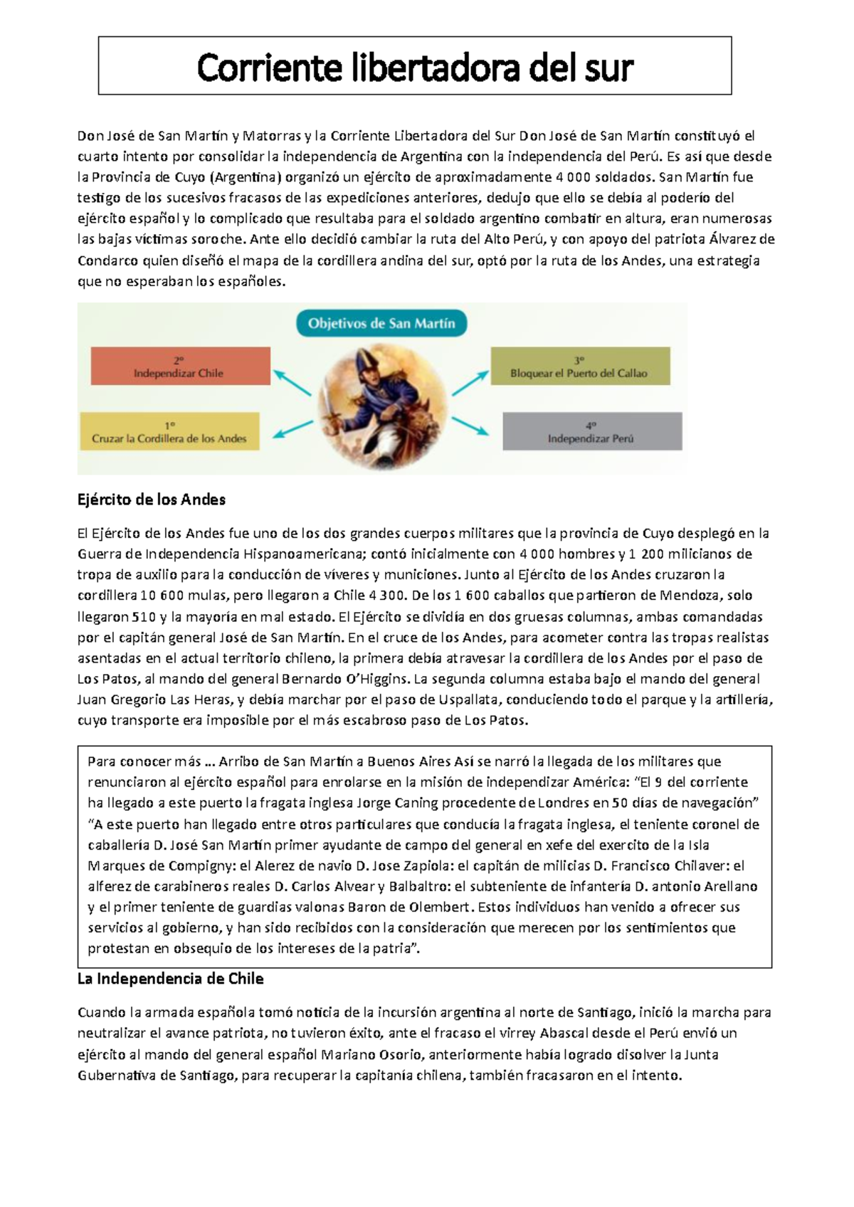 Corriente Libertadora del Sur y del Norte: San Martín y la ...