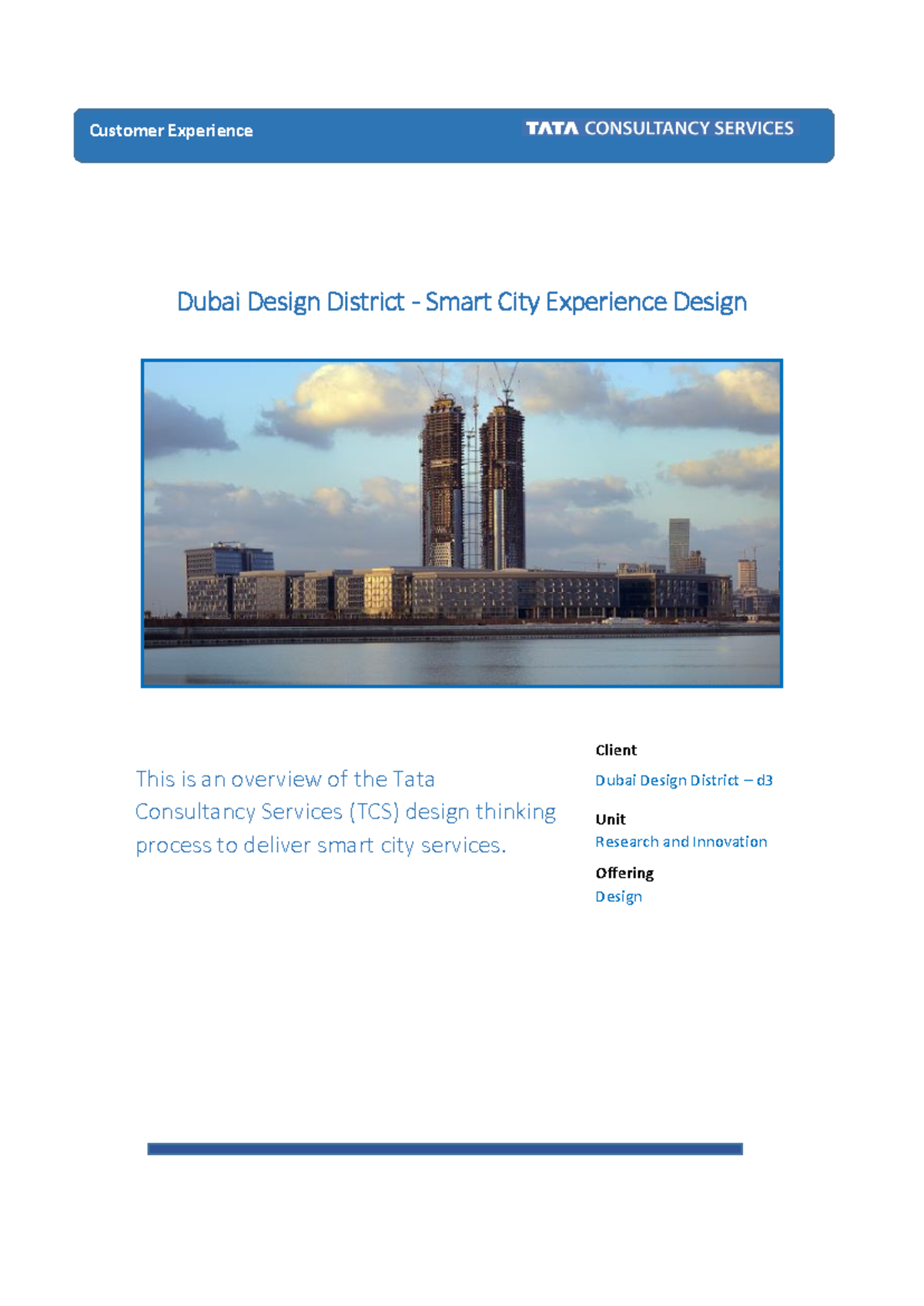 Smart City Experience Design Case Study - Dubai Design District - Studocu