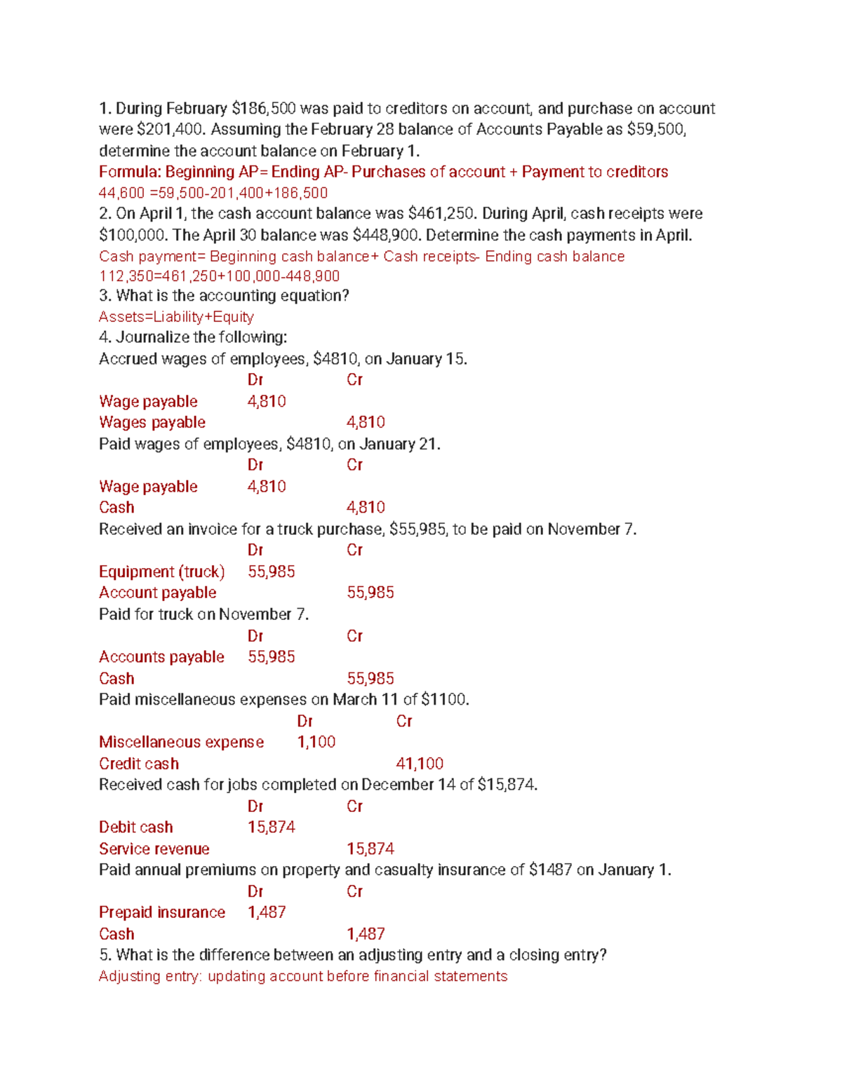 Accounting Principles and Practices Review - Study Guide for Exam - Studocu