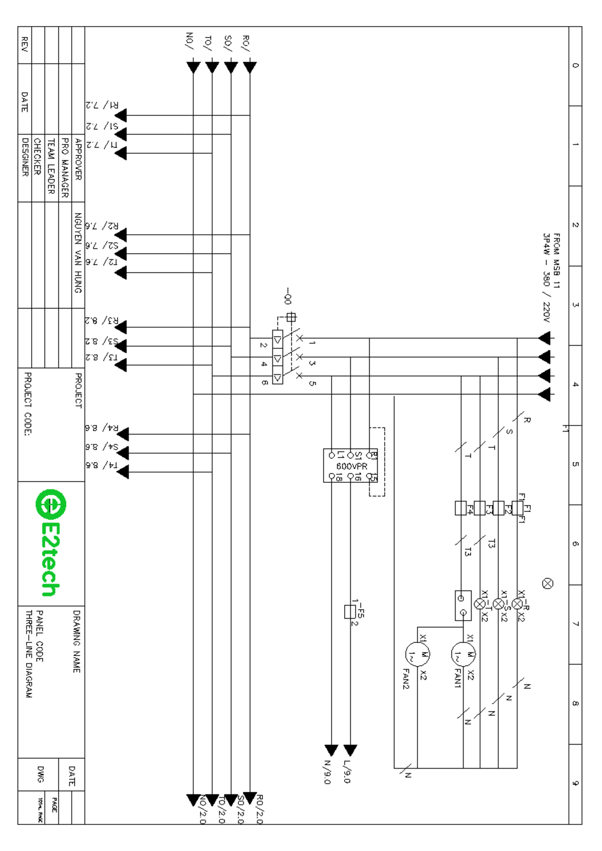 Bài 1-3 - Sbsb: Three-Line Diagram for Project Code E2tech - Studocu