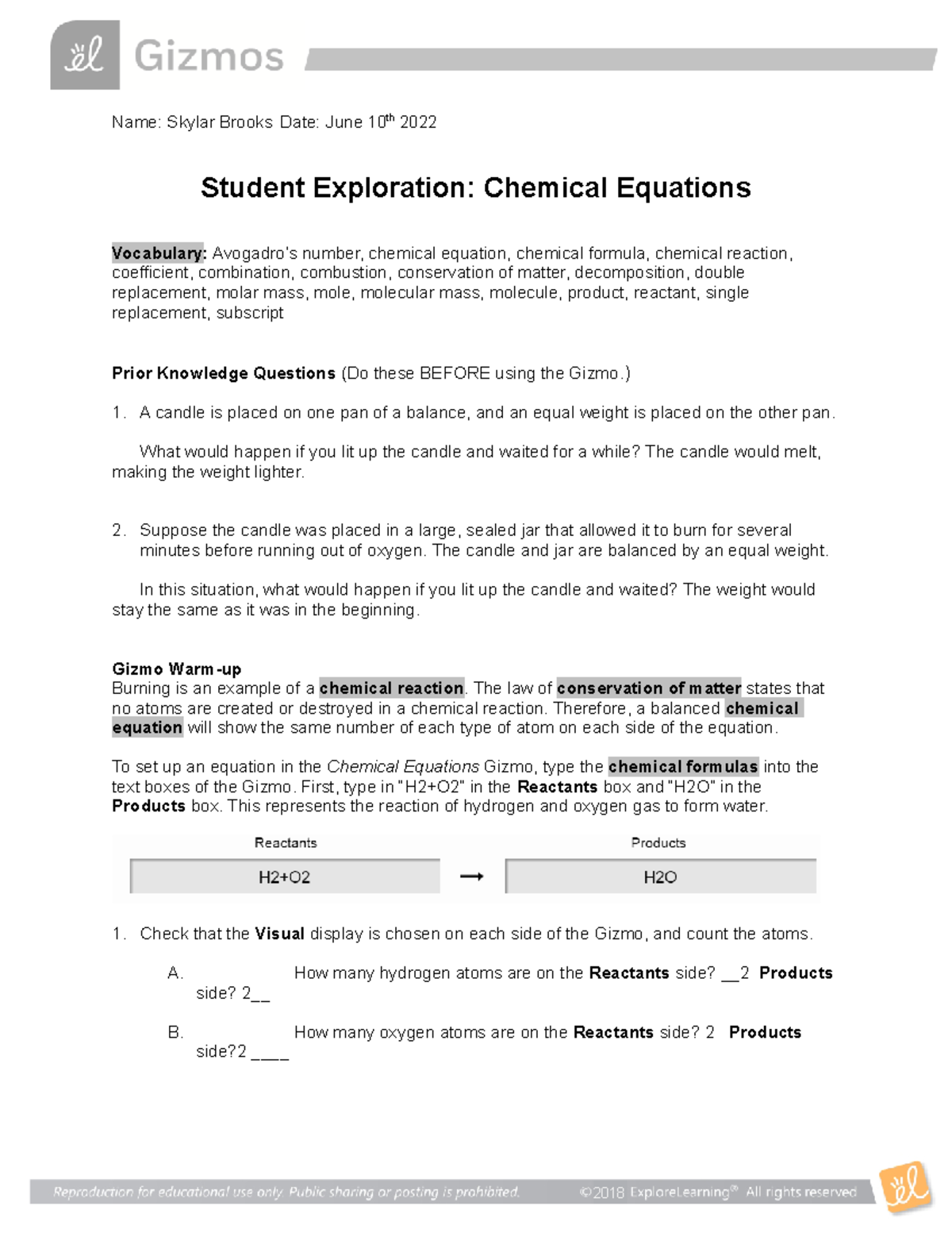 Chem Equations SE: Chemical Reactions & Balancing Techniques - Studocu