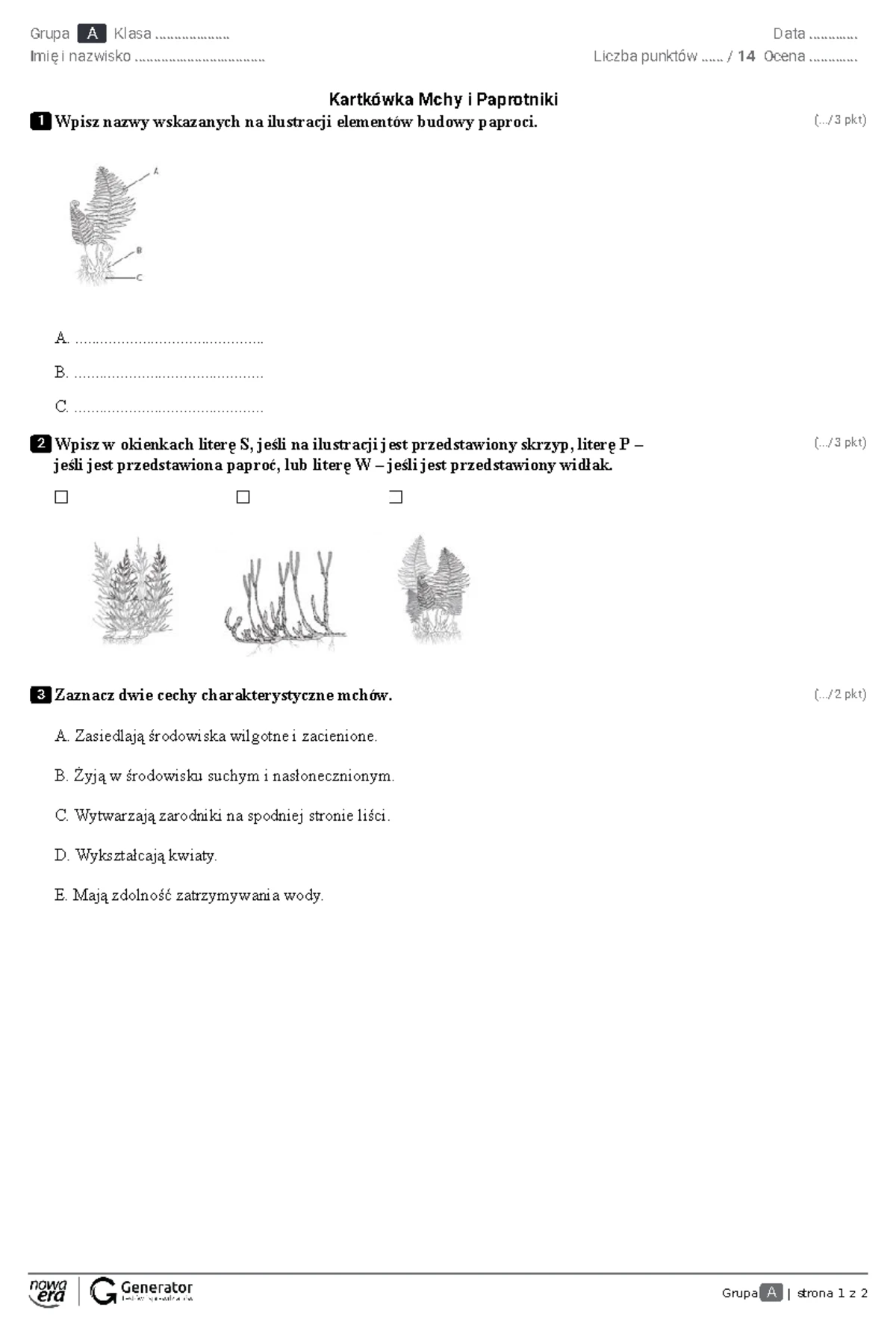 Wirusy I Bakterie Klasa 5 Sprawdzian Puls Zycia www.studocu.com