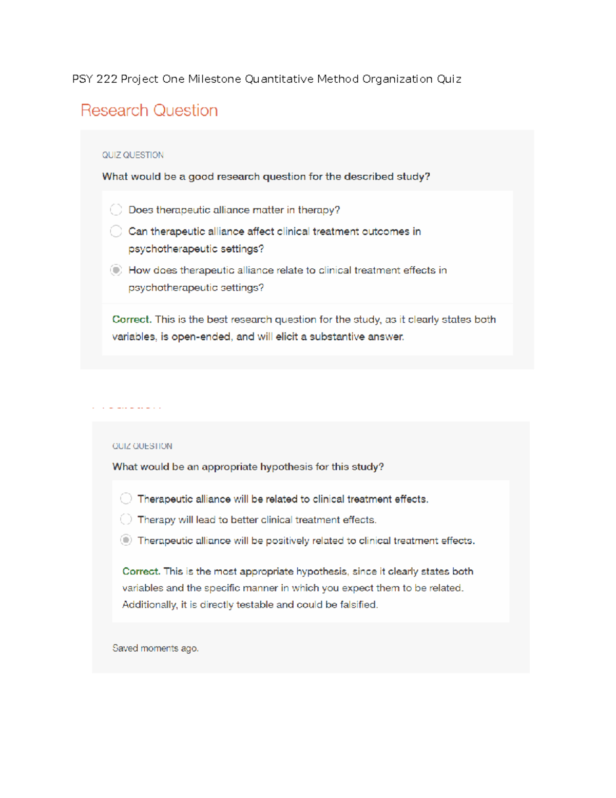 PSY 222 Project One Milestone Quantitative-Qualitative Method ...