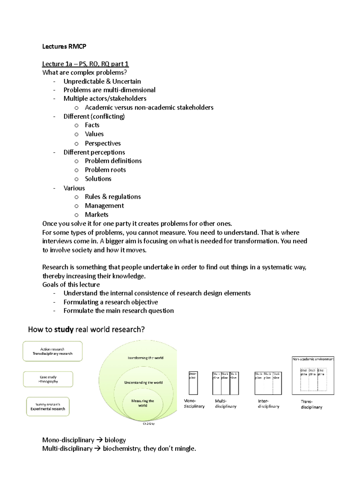 Lecture Notes on RMCP: Complex Problems, Research Design, & Methodology ...