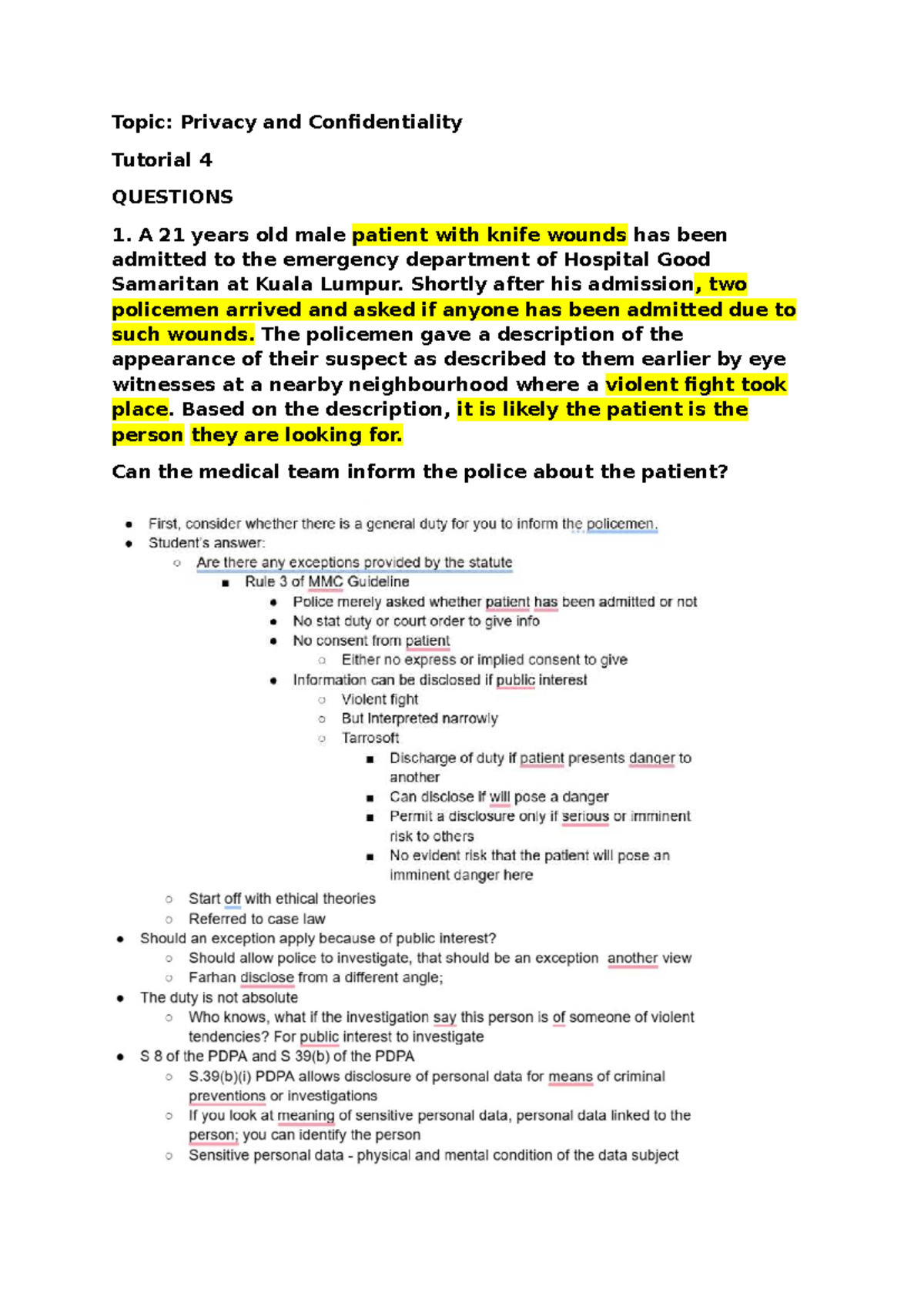 T4: Privacy and Confidentiality in Medical Practice - Studocu