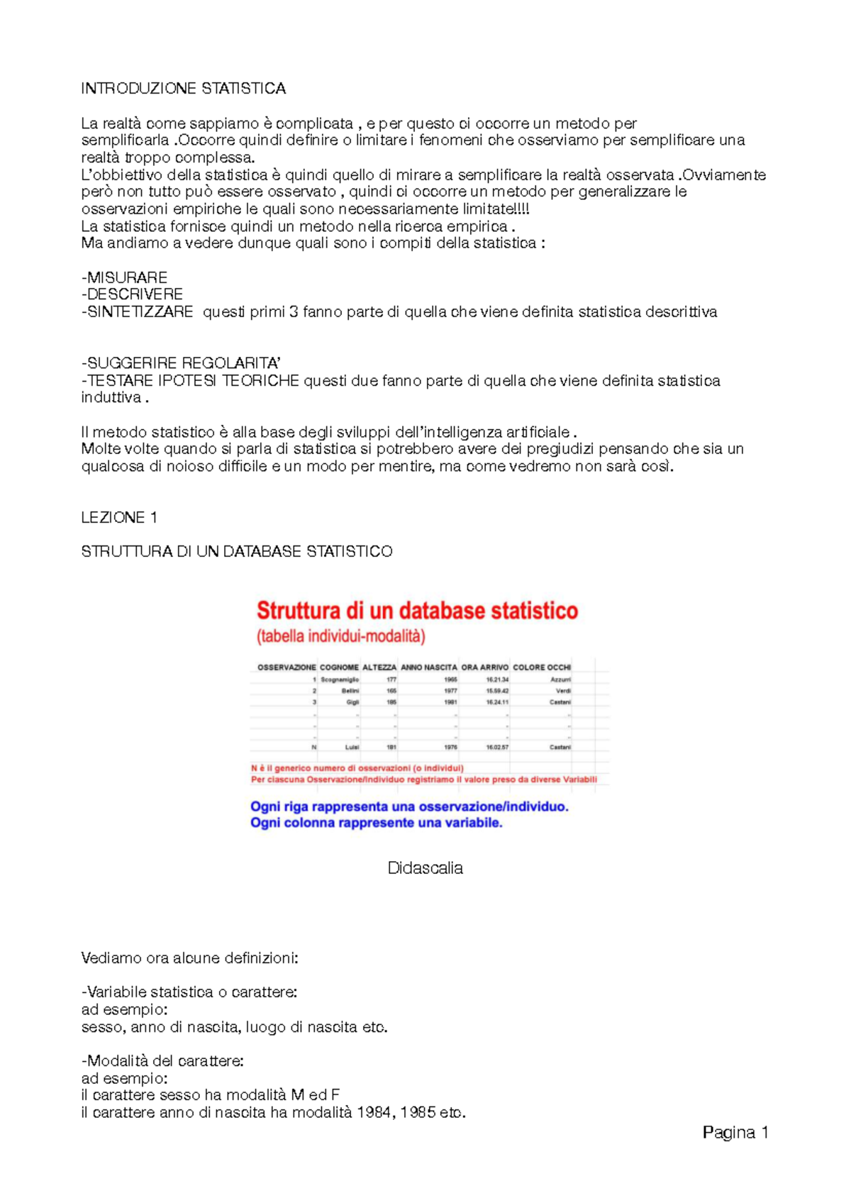 Statistica Teoria 2: Introduzione e Fondamenti della Statistica - Studocu