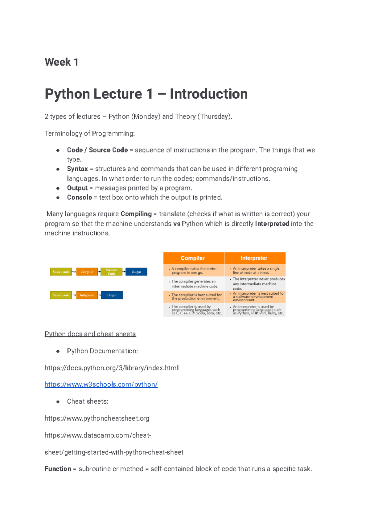 **IDM 101: Lecture Notes on Python and Software Development Methods ...