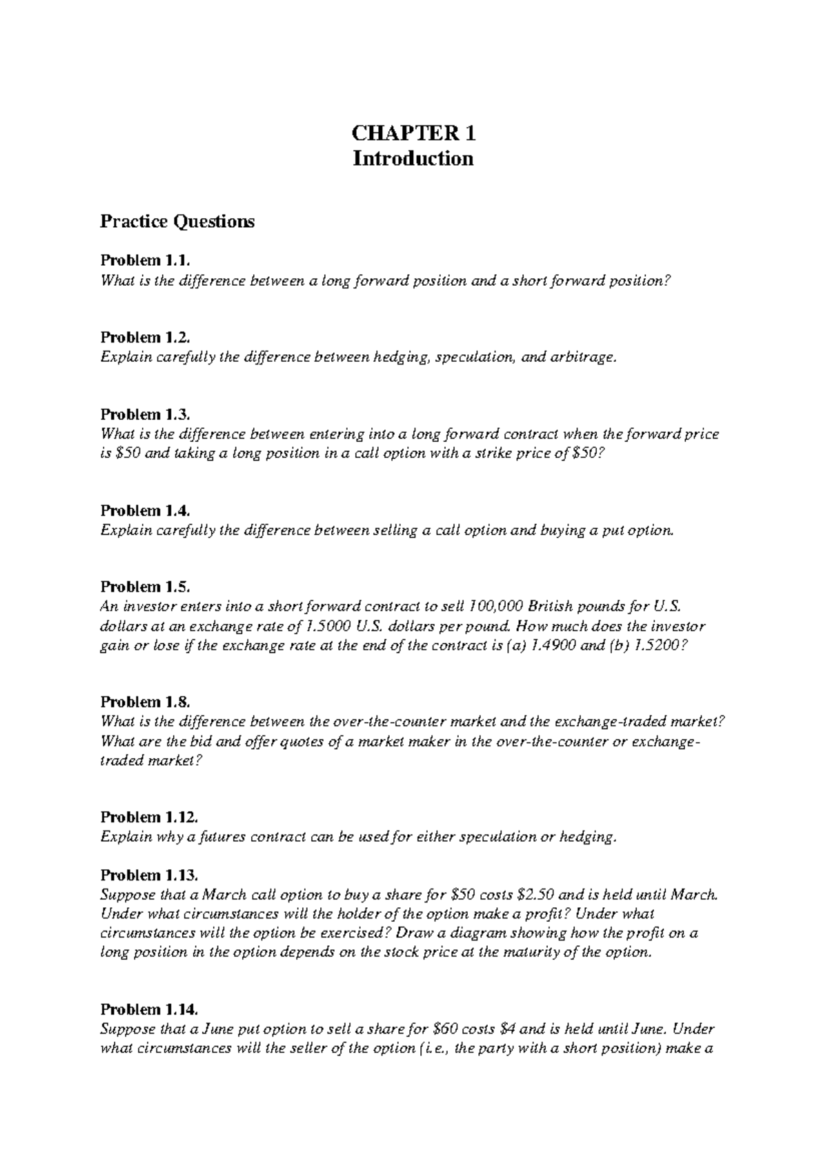 Topic 1 Tutorial questions - CHAPTER 1 Introduction Practice Questions ...