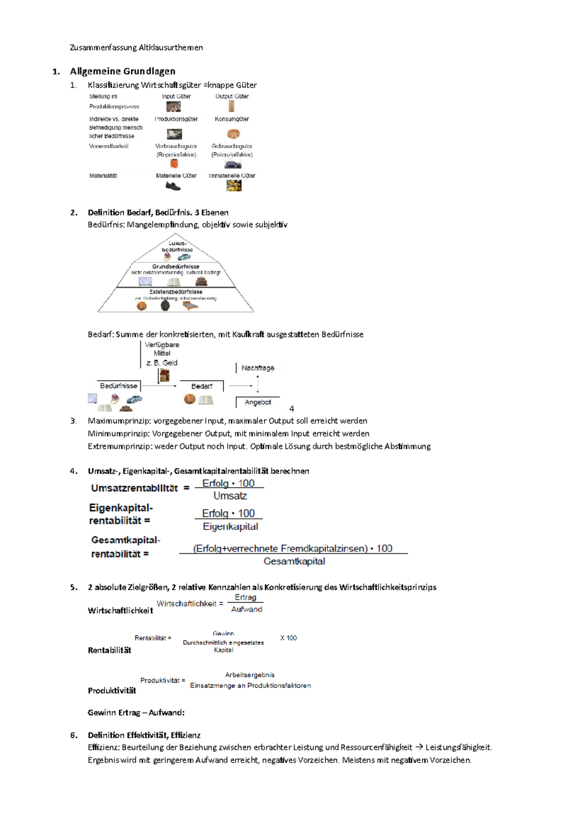 Altklausuren Zusammenfassung BWL - Document Preview