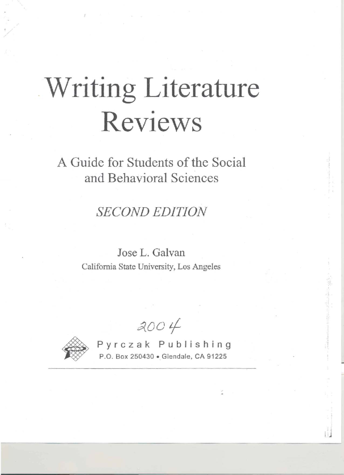 Writing Literature Reviews: A Student's Guide (SOC 101) - Studocu