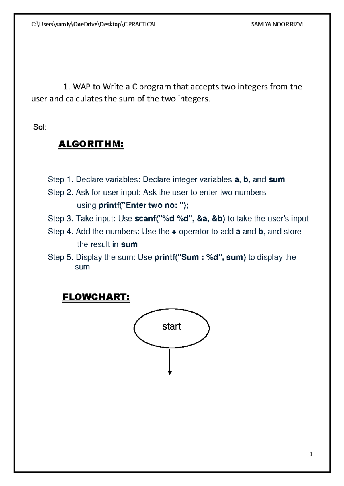 C Practical Notes: Programming Exercises and Solutions - Studocu