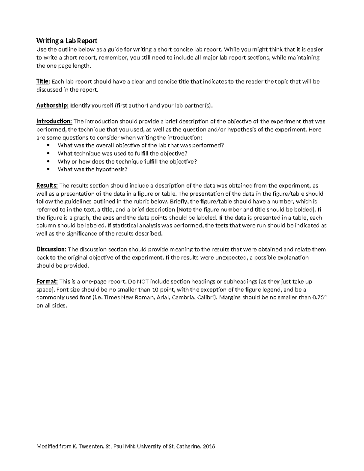 Short Lab Report Guide & Rubric for Writing (Lab Course) - Studocu