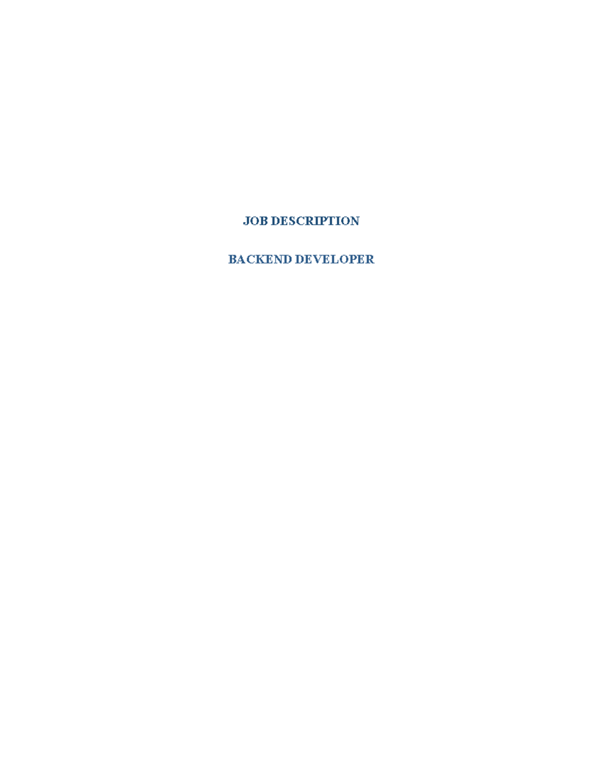 JD for Backend Developer Positions at 2ID: Freshers to Senior Roles ...
