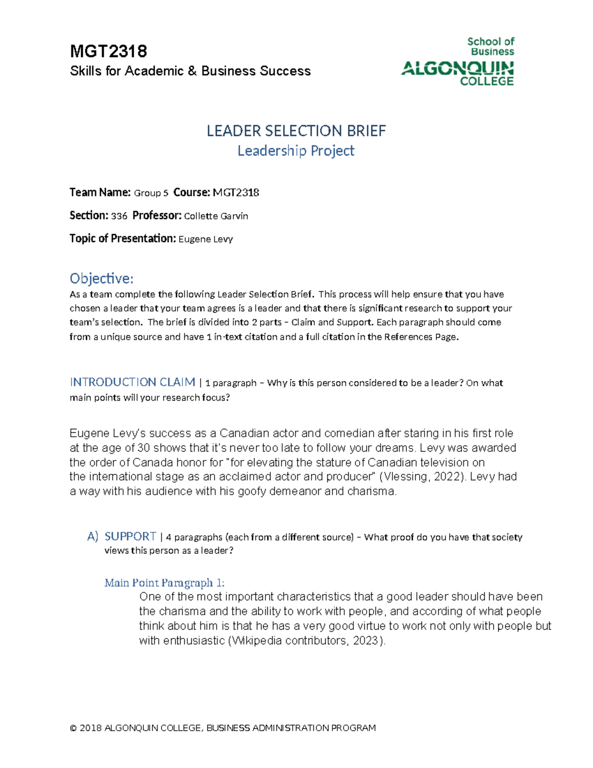 Presentation Brief (1) Group 5 - complete - MGT Skills for Academic ...
