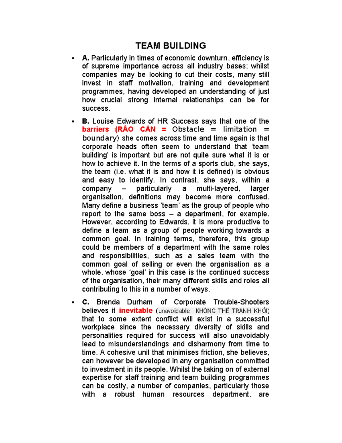 TEAM BUILDING: Strategies for Effective Corporate Collaboration - Studocu