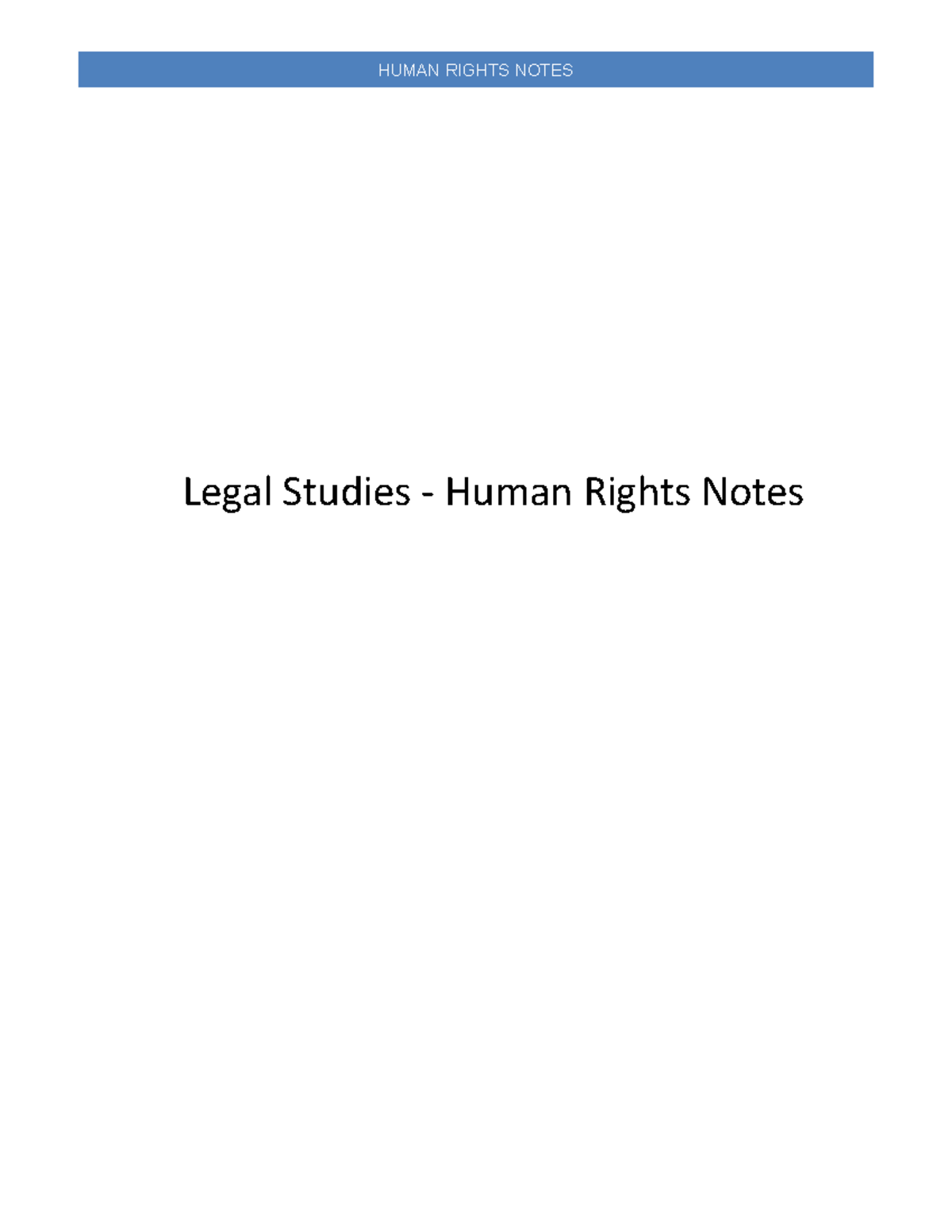 AJ HR - Human Rights Lecture Notes and Analysis - Studocu