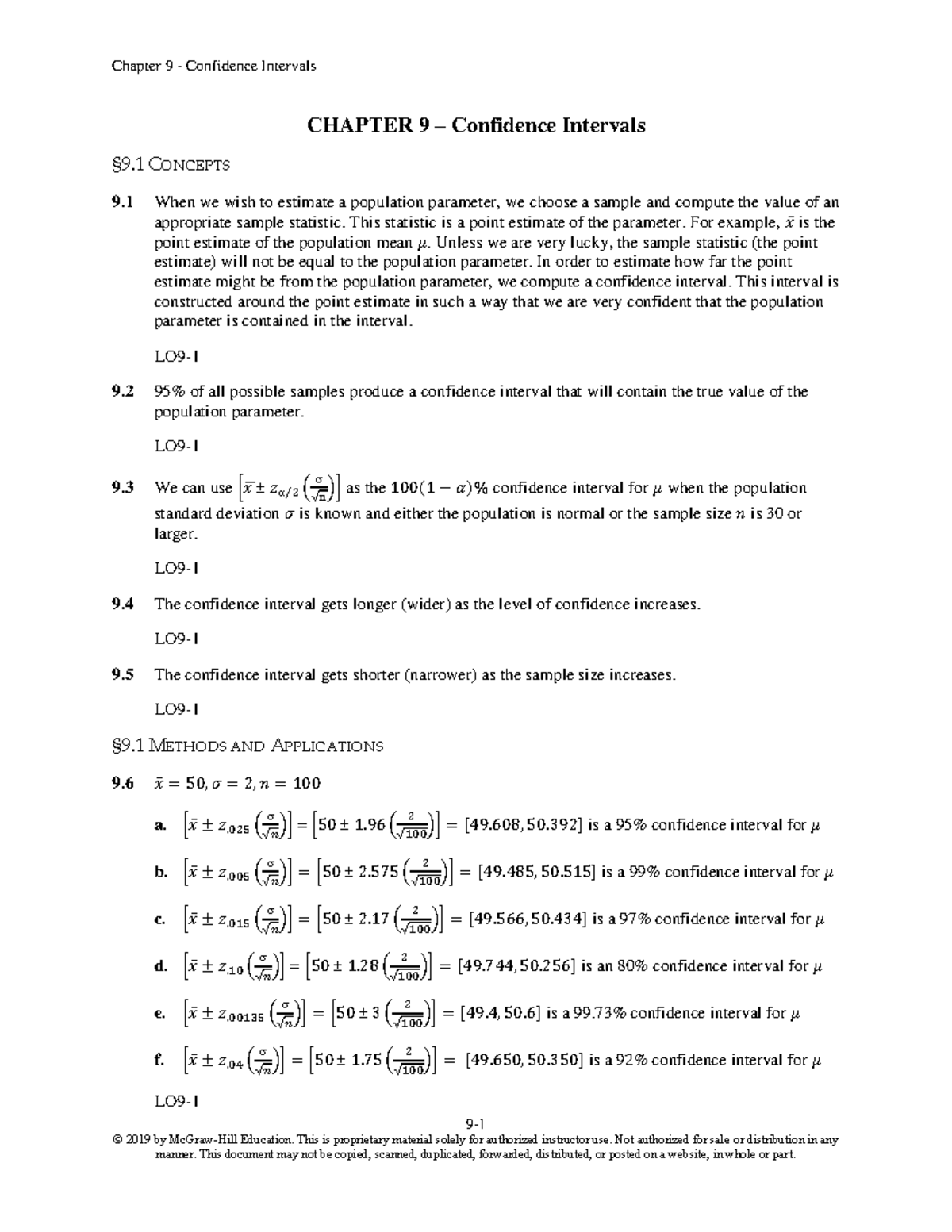 Chapter 9 Textbook Answers - 9- © 2019 by McGraw-Hill Education. This ...