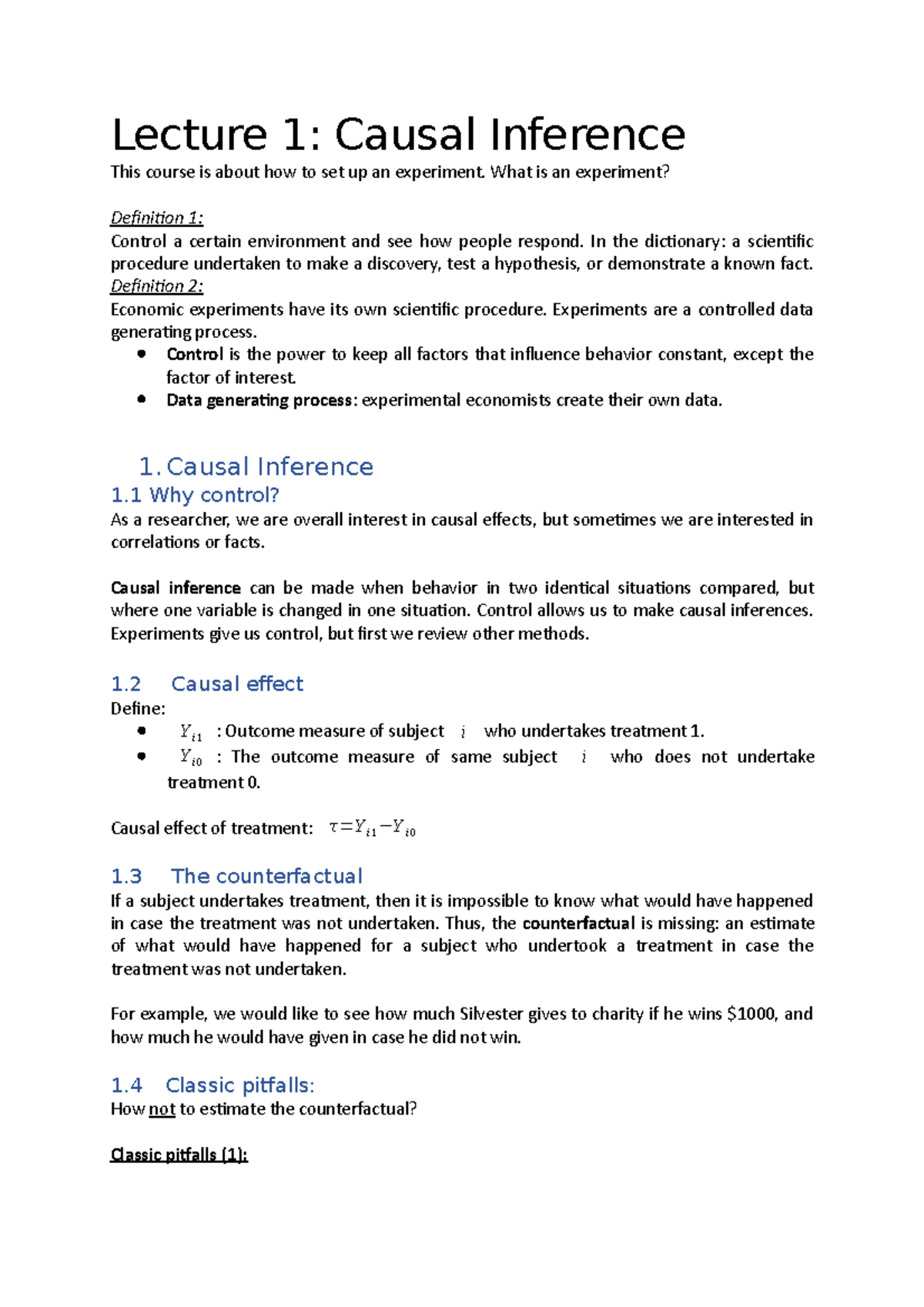 Lecture 1 - Causal Inference: Understanding Experimental Design ...