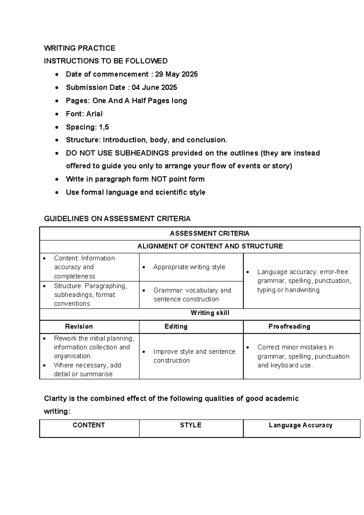 Essays 1 to 3 Guidelines and Writing Practice Instructions (29 May 2025 ...