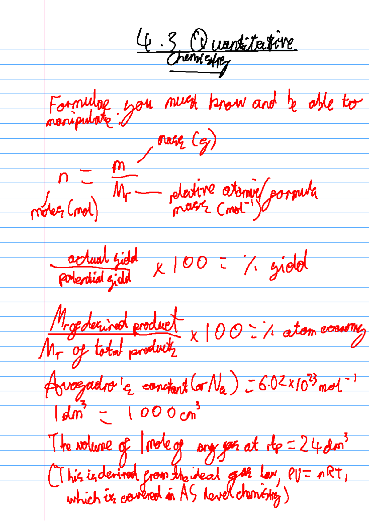 Quantitative chem - Studocu