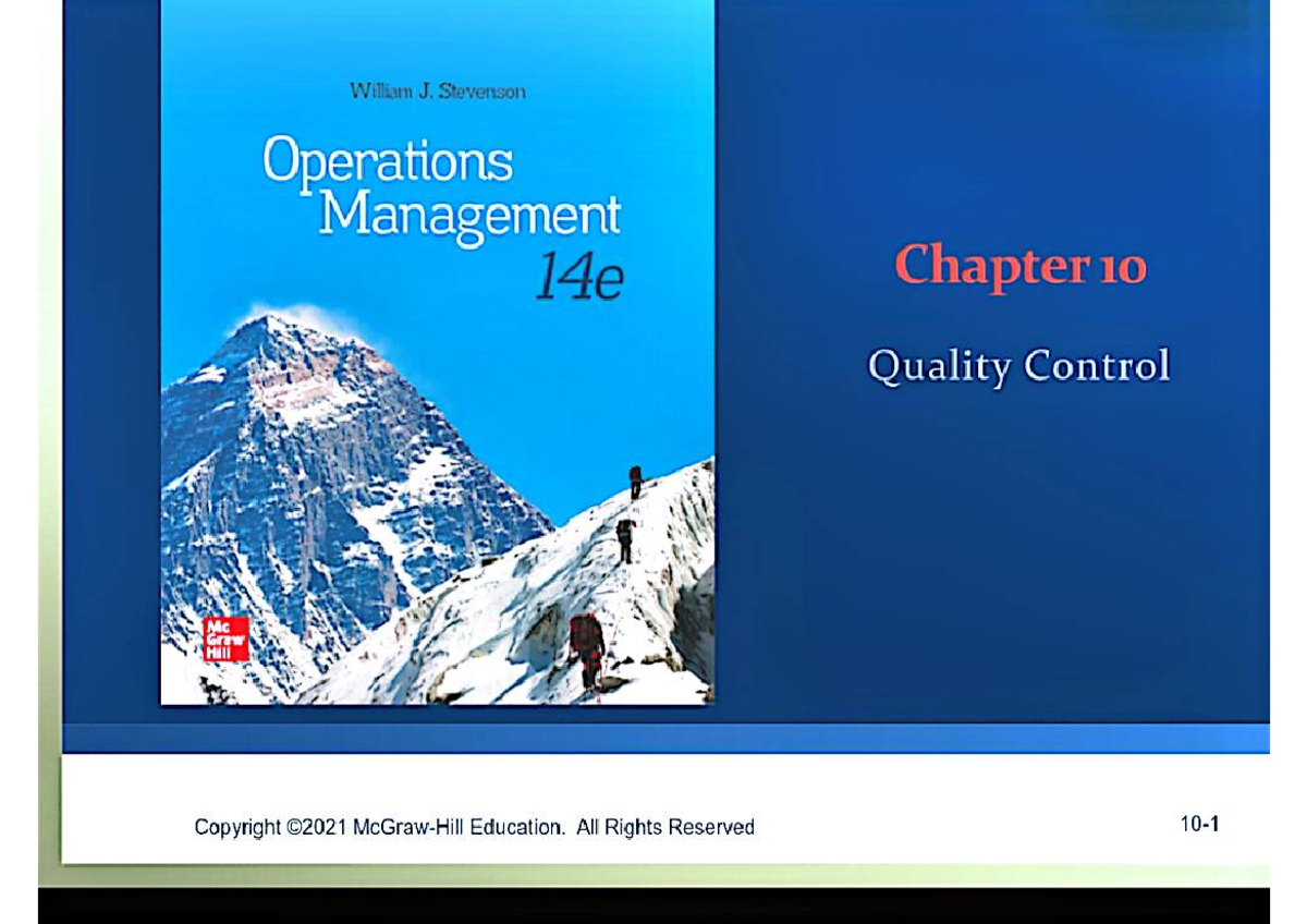 C10 MGT4 - Quality Control Insights from Stevenson 14e Chapter 10 - Studocu