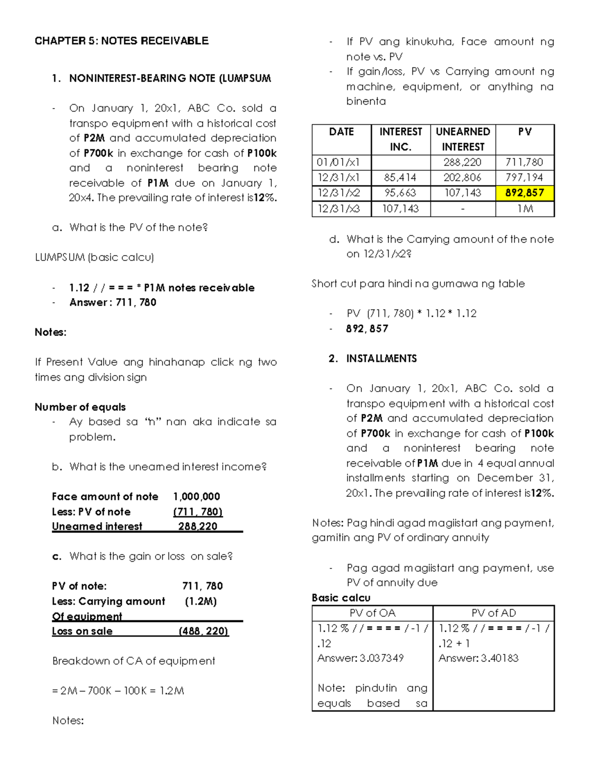 Notes Receivable Overview - Key Calculations and Concepts in Finance ...