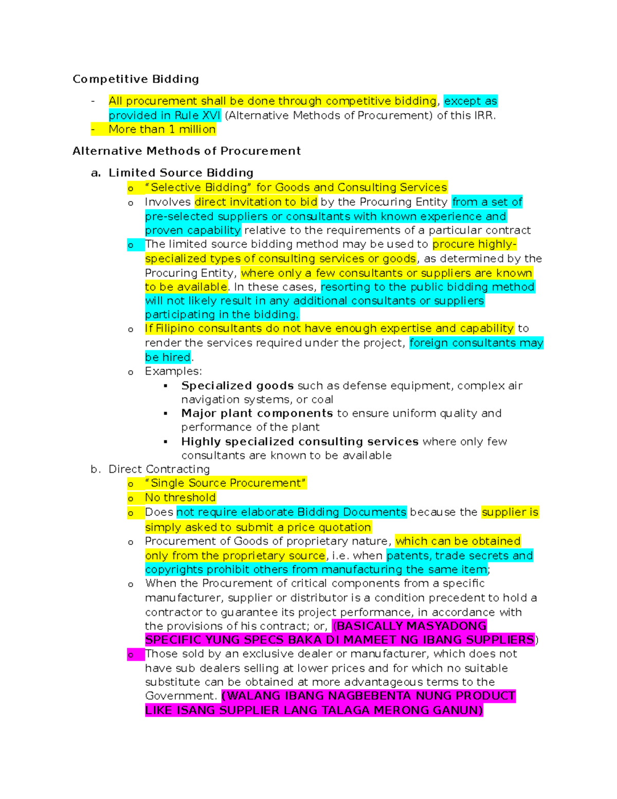 Mo P - Procurement - Competitive Bidding - All procurement shall be ...