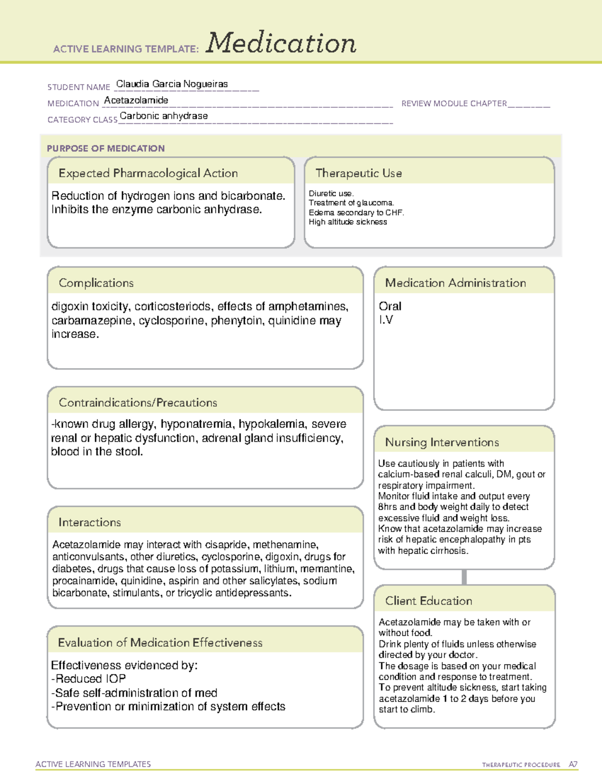 Carbonic Anhydrase: Active Learning Template for Reproductive