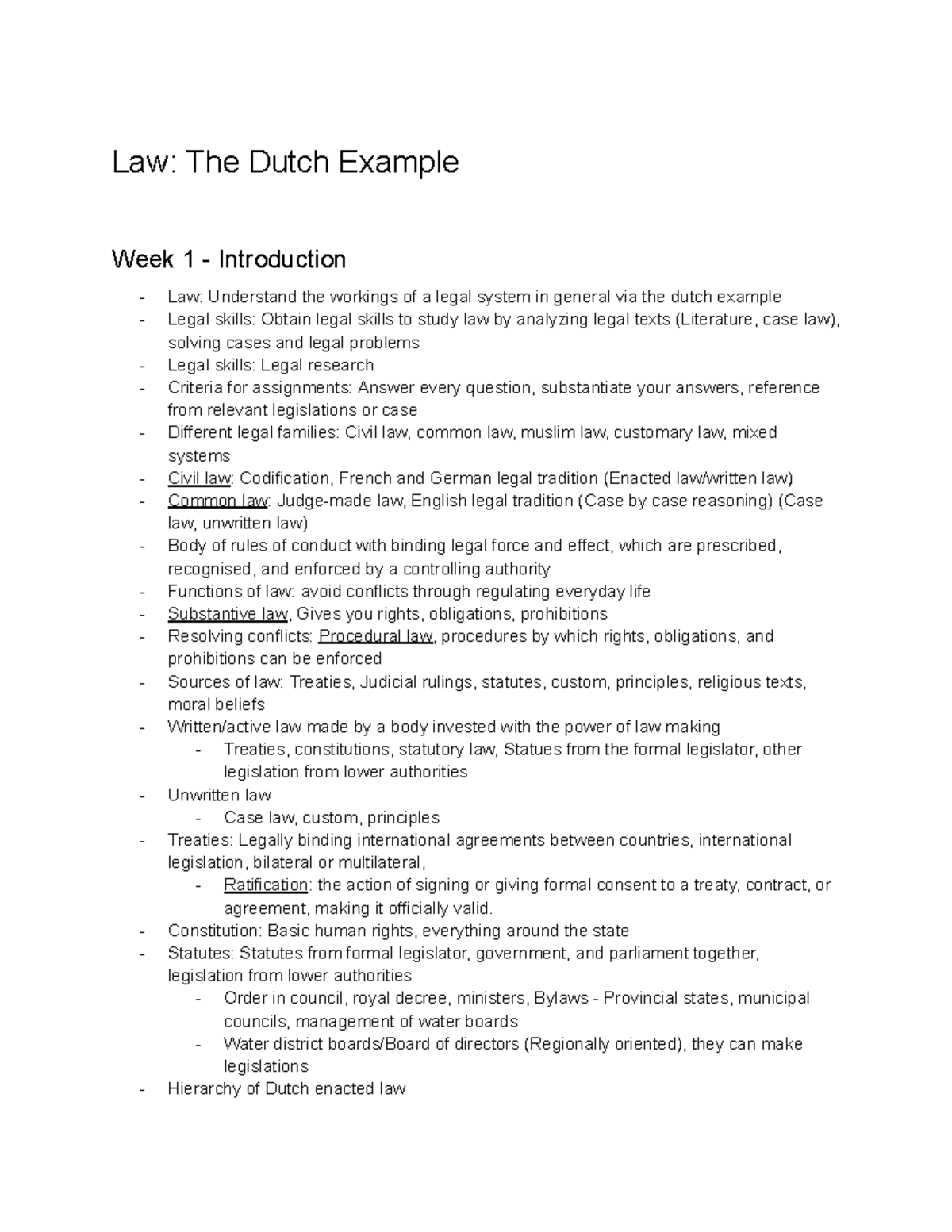 Law 101: The Dutch Legal System - Lecture Notes & Homework Insights ...