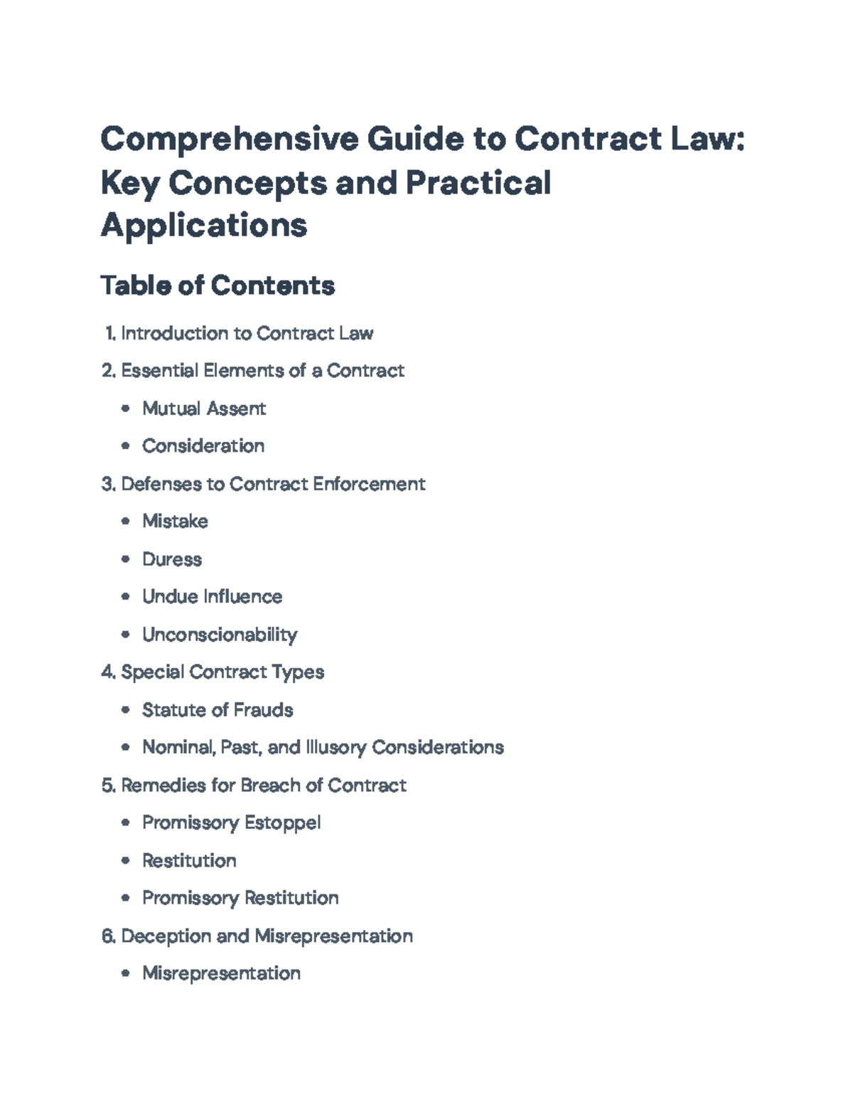 Comprehensive Guide to Contract Law: Key Concepts & Applications ...
