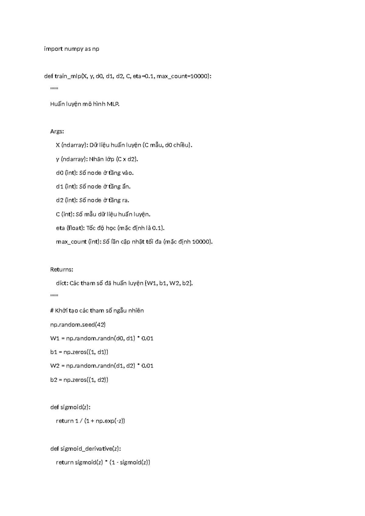 MLP Training Implementation in Python - CS101 Final Exam Notes - Studocu