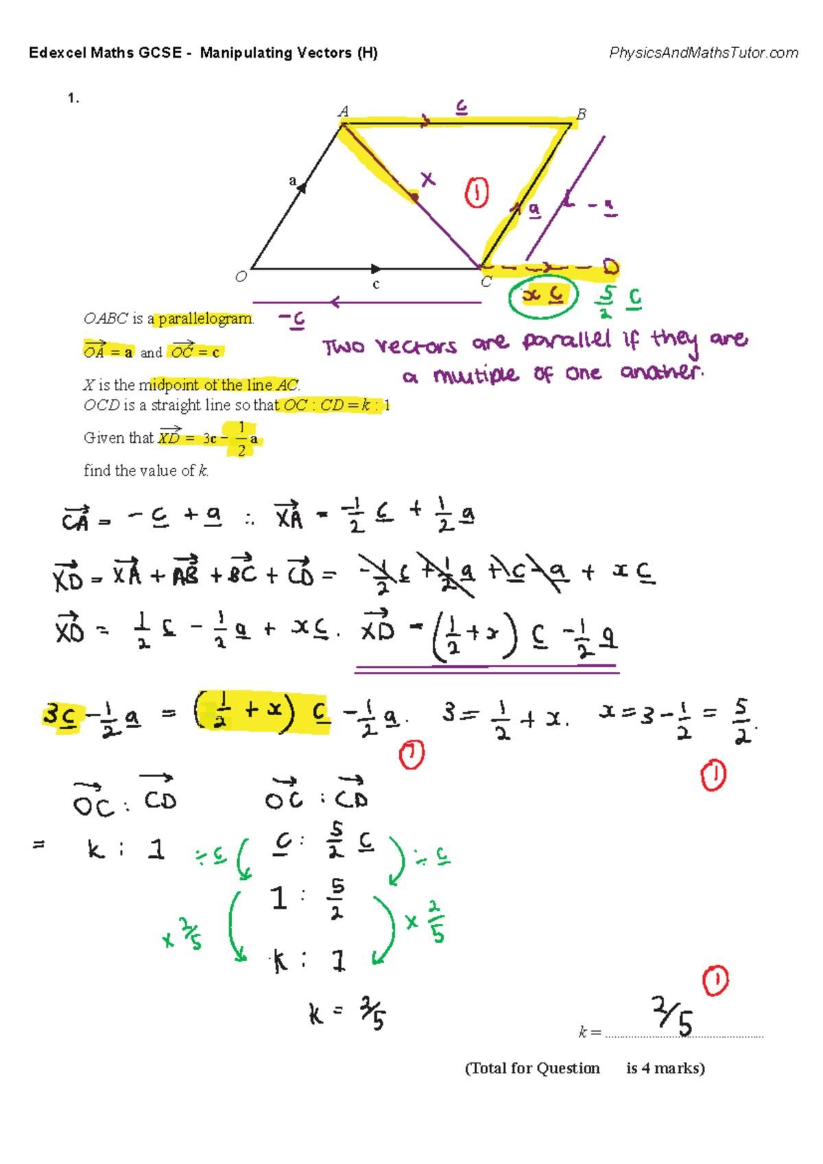 Manipulating Vectors - Higher Mathematics (MA) Study Notes - Studocu