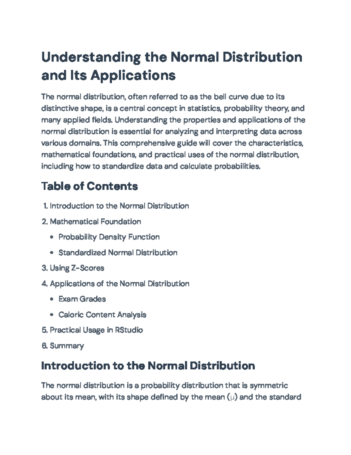 Understanding the Normal Distribution: Characteristics and Applications ...