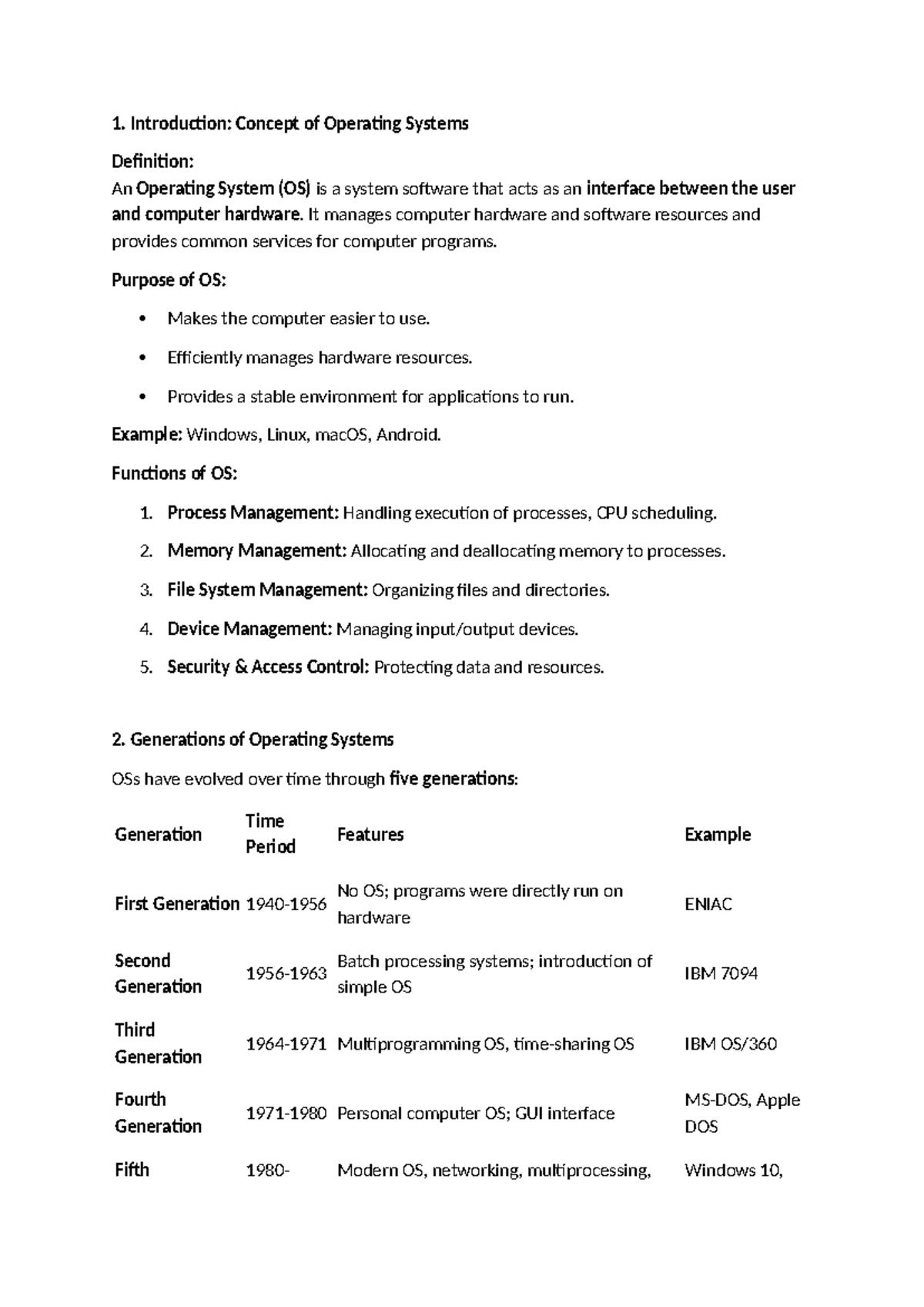 Operating Systems Overview: Concepts, Types, and IPC (OS SEM 3 Notes ...