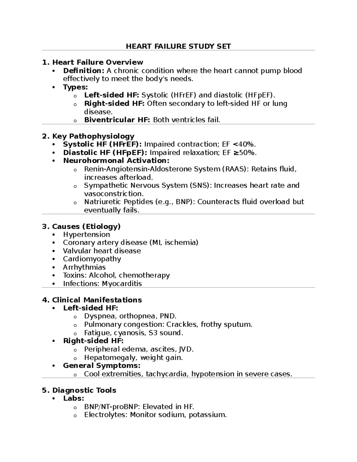 Heart Failure Study Set: Comprehensive Overview & Nursing Guidelines ...