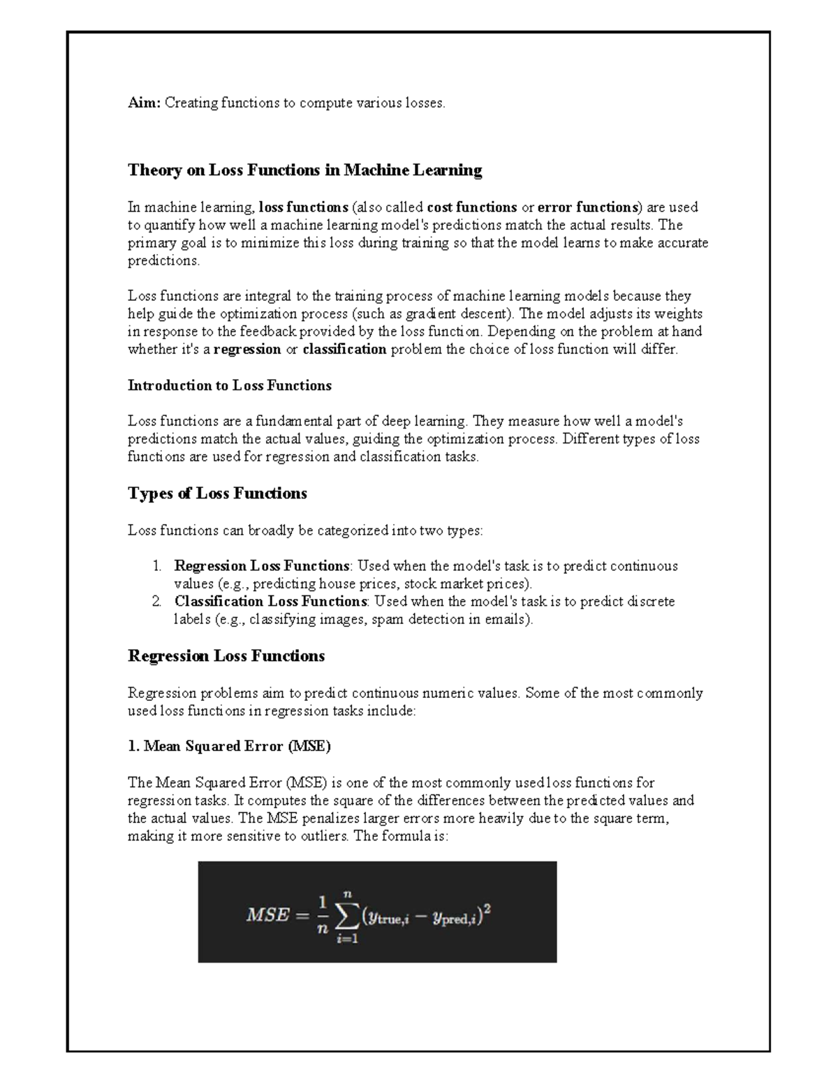 Loss functions in machine learning: A comprehensive guide (DL Practical ...