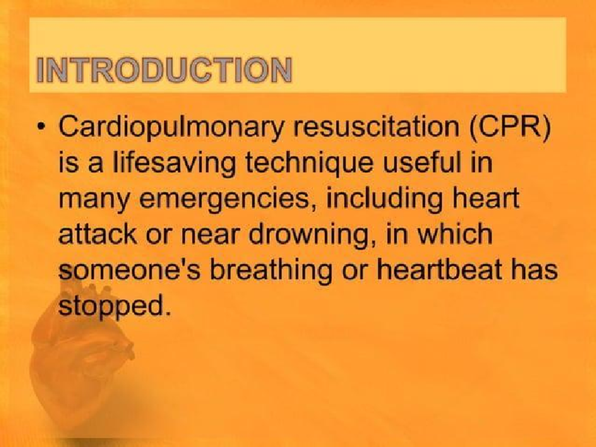 Cardiopulmonary Resuscitation (CPR) Overview and Techniques - Studocu
