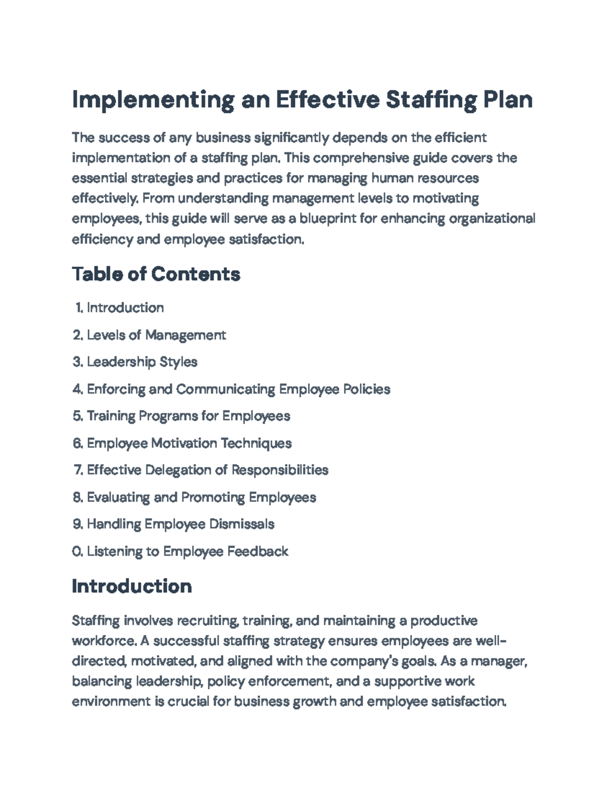 Implementing Effective Staffing Strategies for HR Management Guide ...