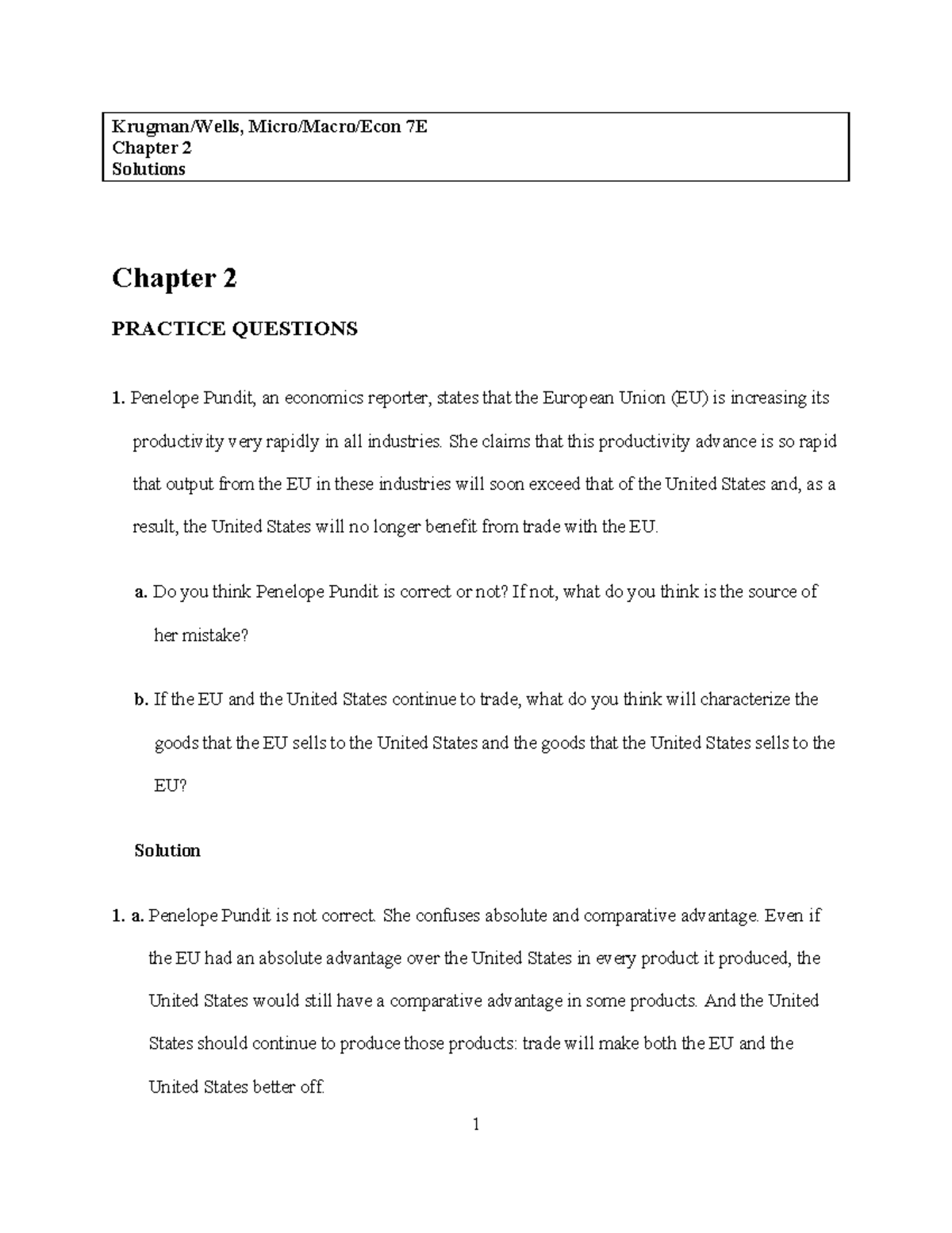 7E Chapter 2 Solutions: Practice Questions and Answers - Studocu