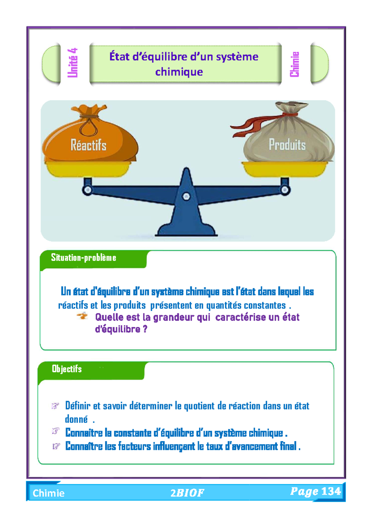 État d'Équilibre et Quotient de Réaction en Chimie 2 - Studocu