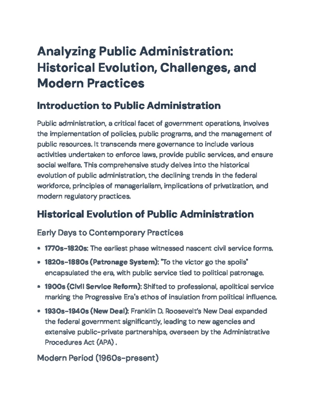 Analyzing Public Administration: Evolution & Challenges (PA-2023) - Studocu